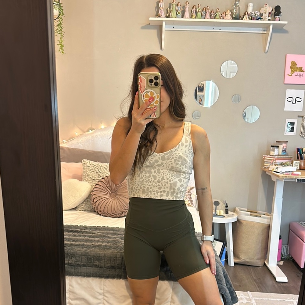 Halara High Waisted Olive Green Biker Shorts